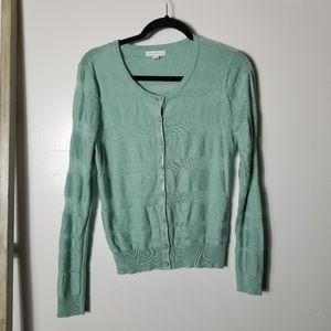NEW YORK & COMPANY LIGHT GREEN CARDIGAN SIZE MEDIUM